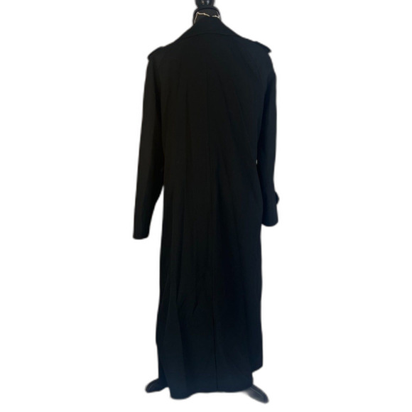 Jonathan Michael Wool VTG Black Double Breasted Made in USA Trench Jacket Sz 10 - Picture 12 of 13